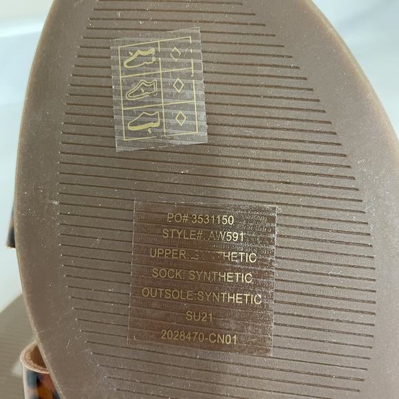 J. CREW Beachside Slide Sandals Women’s Size 7 Smooth Tortoise Print T Strap NEW - Picture 8 of 9